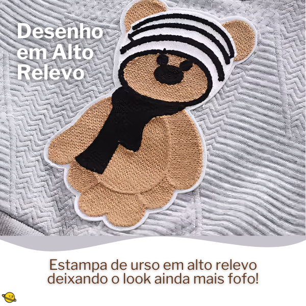 Traje Conjunto de Inverno Algodão Bear (Suéter e Calça) Brincarzi