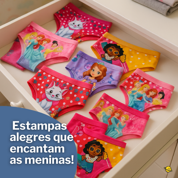 Kit 10 Calcinhas Estampadas Atacado Brincarzi