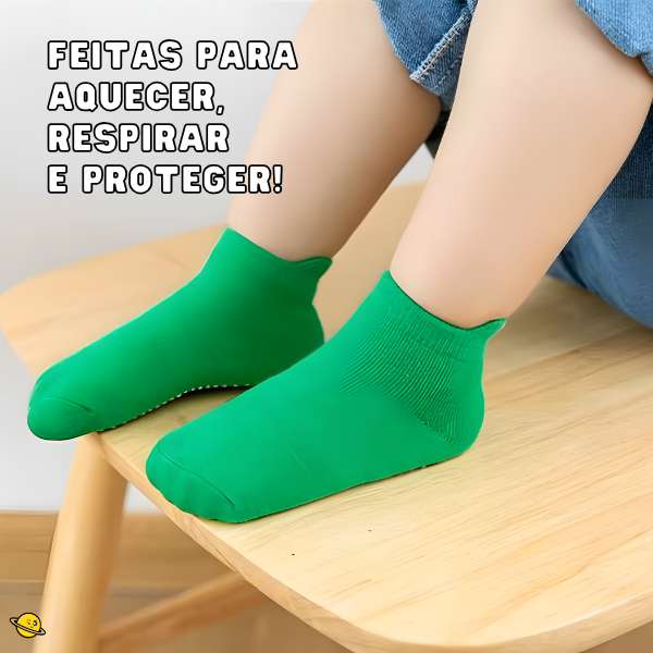 Kit 6 Pares de Meias Antiderrapante Kids