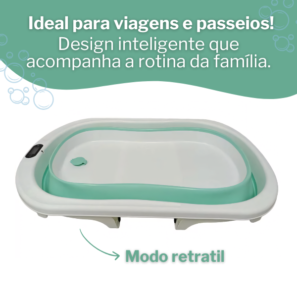 Banheira Dobrável com Termômetro Brincarzi