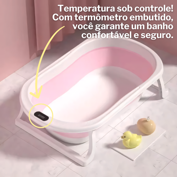 Banheira Dobrável com Termômetro Brincarzi