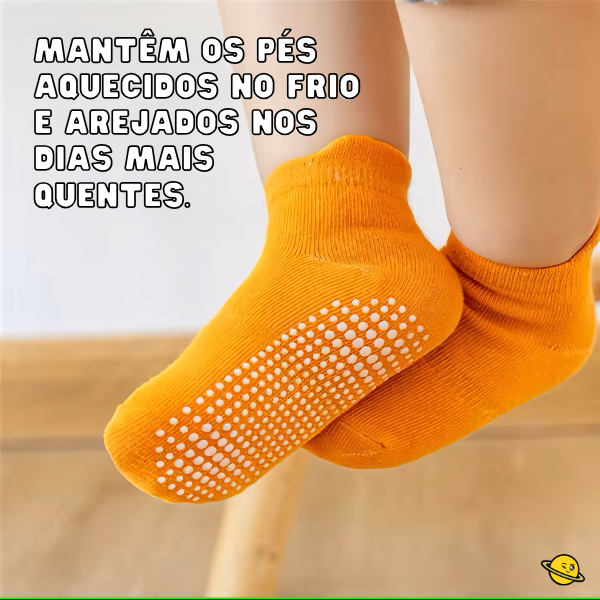 Kit 6 Pares de Meias Antiderrapante Kids
