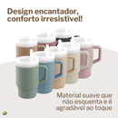Copo de Silicone com Canudo Anti Derramamento