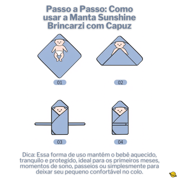 Manta e Cobertor Sunshine (2 em 1) com Capuz de Inverno Brincarzi