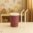 Copo de Silicone com Canudo Anti Derramamento